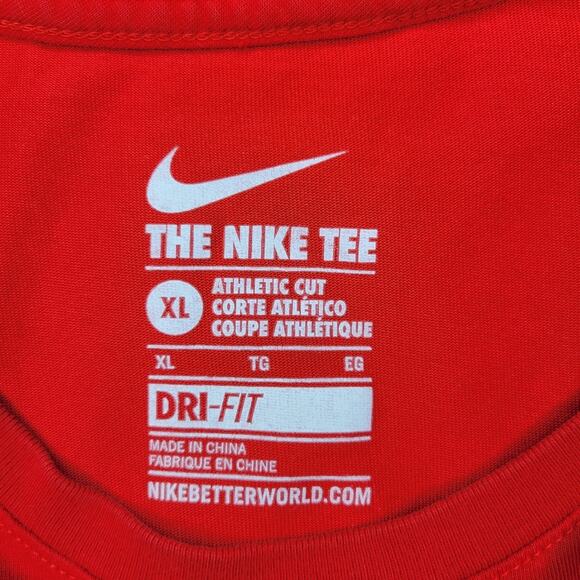 Nike Dri-Fit Just Do It Basketball Graphic Red Short Sleeve Tee | XL - Picture 5 of 5